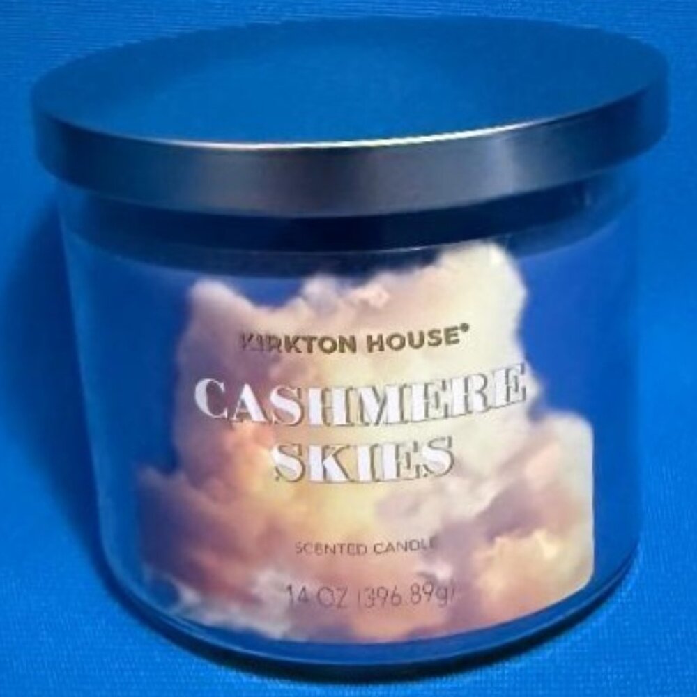 BRAND NEW ~ 3 WICK ~ CASHMERE SKIES CANDLE ~ KIRKTON HOUSE 14 OZ / 14 OUNCES